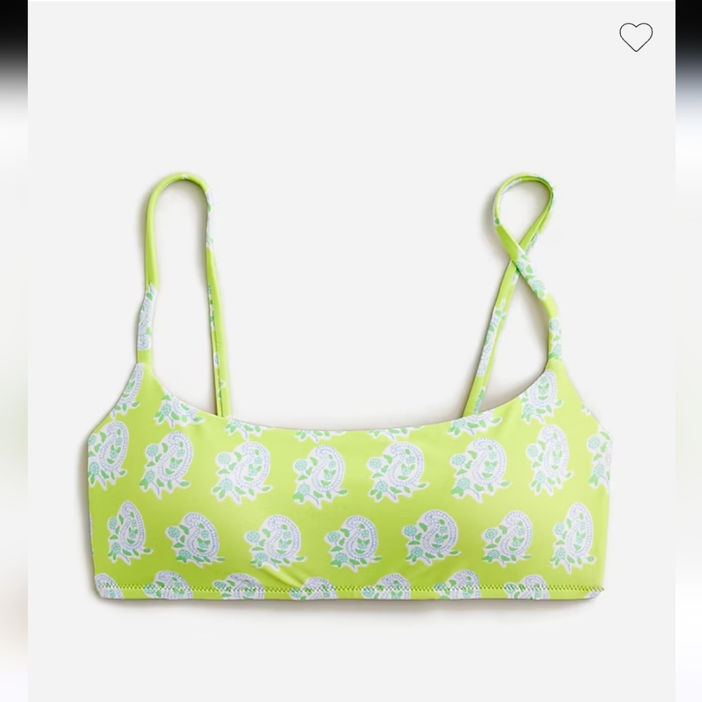 SZ Blockprints™ X J.Crew squareneck bikini top in green paisley